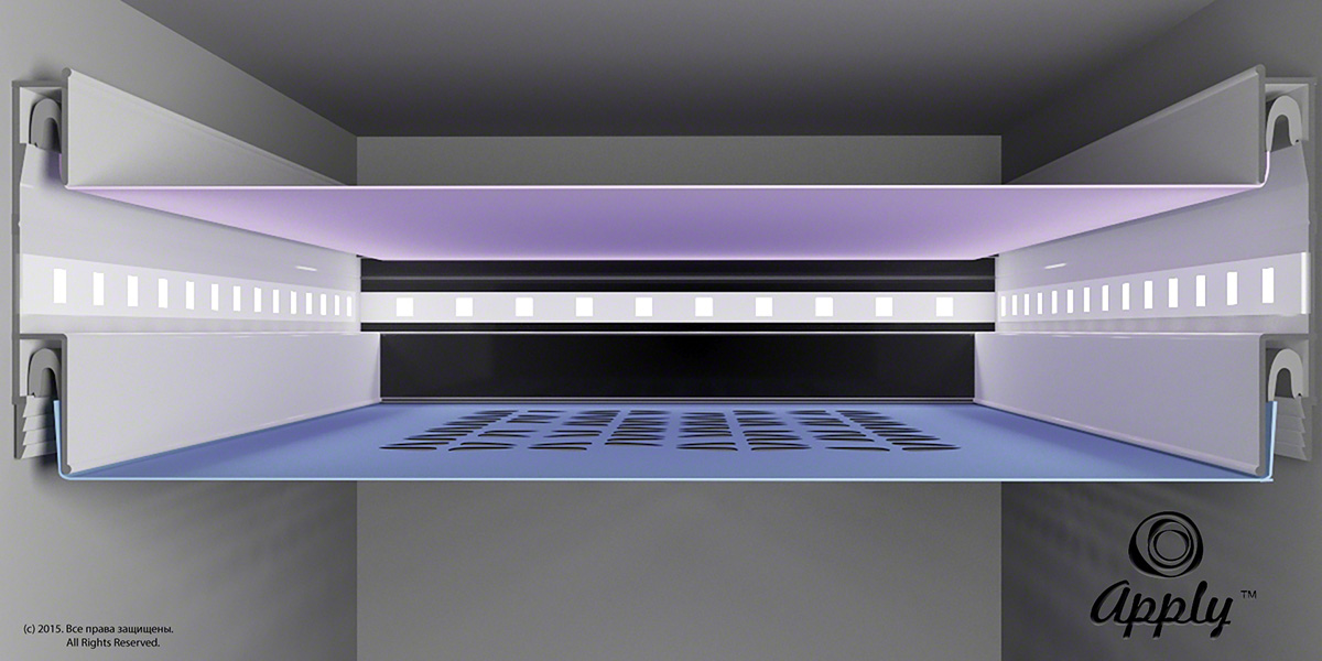 Apply 40- профиль для светодиодного резного натяжного потолка.Схема монтажа профиля